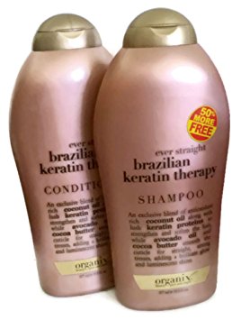 Organix Ever Straight Brazilian Keratin Therapy 19.5 fl ounces each (Shampoo and Conditioner Set)