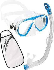 Cressi Kids Snorkeling Mask and Semi-Dry Snorkel Kit, Made of Soft Silicone, Estrella & Top: Made in Italy