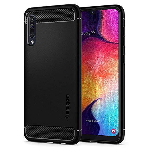 Spigen Rugged Armor Works with Samsung Galaxy A50 Case (2019) - Matte Black