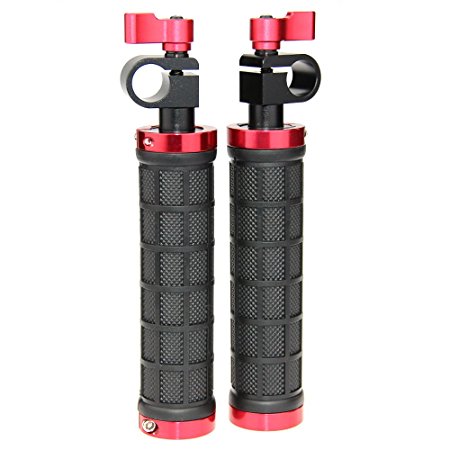 CAMVATE DSLR Handle Grips with Rod Clamp for 15mm Rod Rig rail Support Camera Tripod(1 Pair)