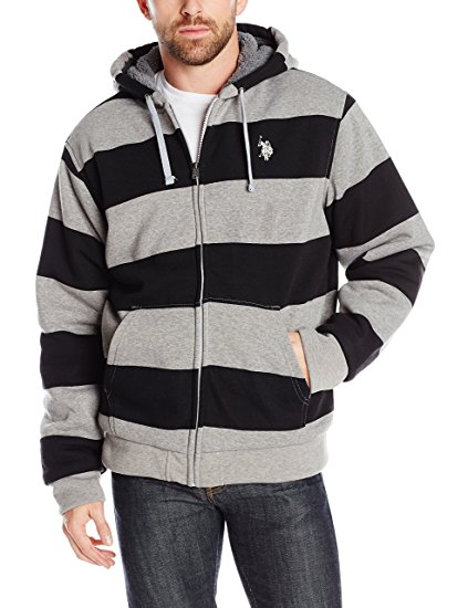 U.S. Polo Assn. Men's Rugby-Stripe Fleece Hoodie