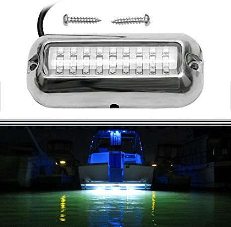 BASIKER Waterproof Marine Lights, LED Underwater Lighting Boat Transom Lights Navigation Lights Drain Plug Lights Courtesy Lamp Deck Lights
