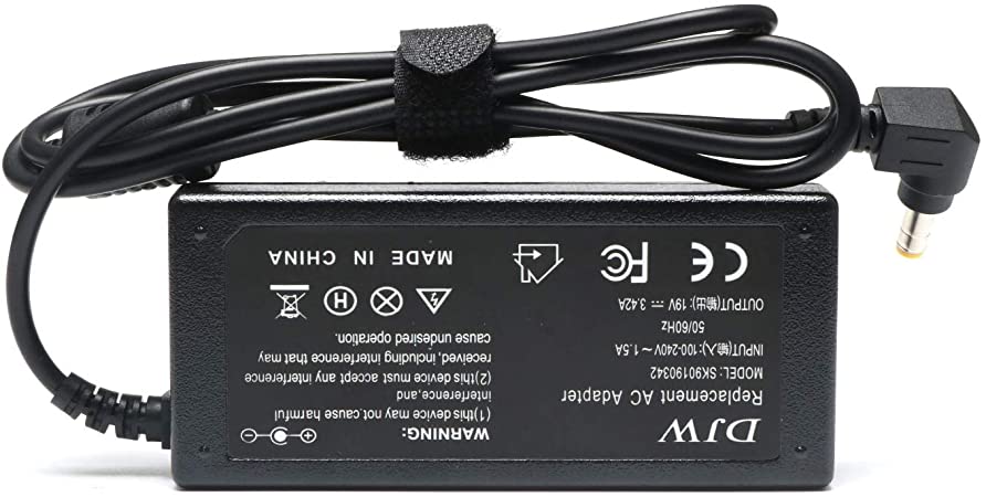 DJW 19v 3.42A 65W AC Power Adapter Charger for Toshiba Satellite C55T P750 P850 L675 P200 L455 A135 P55T P855 E45T S855 E45 C75 P55 L55T L75-Power-Supply-Cord-12months Warranty
