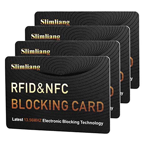 RFID Blocking Card, Fuss-Free Protection Entire Wallet & Purse Shield, Contactless NFC Bank Debit Credit Card Protector Blocker (Gold)