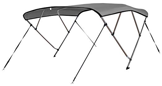 Leader Accessories 4 Bow Bimini Tops Boat Cover 4 Straps for Front and Rear Includes Hardwares with 1 Inch Aluminum Frame