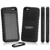 BoxWave Solar Rejuva Kyocera Solo E4000 Power Pack - Universal Portable Dual USB 5000 mAh Rechargeable Solar Battery - Includes Micro USB Charging Cable - Kyocera Solo E4000 Charger with Backlit Digital LED Power Display and 2 Built In High Output USB Ports Jet Black