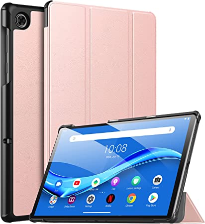 MoKo Case Compatible with Lenovo Tab M10 FHD Plus 2nd Gen 10.3 inch, Lightweight Slim PU Tablet Trifold Stand Shell Cover Case with Auto-Sleep Fits Lenovo Tab M10 Plus TB-X606F/TB-X606X, Rose Gold