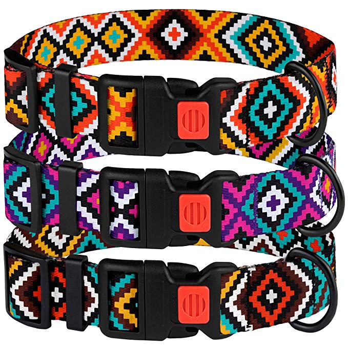 CollarDirect Aztec Dog Collar Adjustable Nylon Tribal Pattern Geometric Pet Collars for Dogs Small Medium Large Puppy