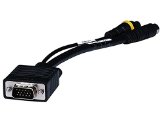Monoprice 102509 VGA to S-VideoRCA Composite Adapter Cable Black