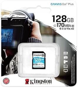 Kingston 128GB SDXC Canvas Go Plus 170MB/s Read UHS-I, C10, U3, V30 Memory Card (SDG3/128GBCR)