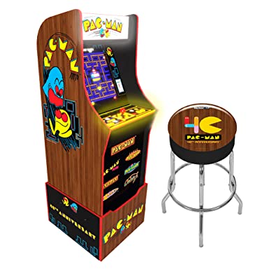 Arcade 1Up Arcade1Up Pac-Man 40th Anniversary Special Edition Arcade Game Machine with Marquee Riser and Stool - Electronic Games 815221021419