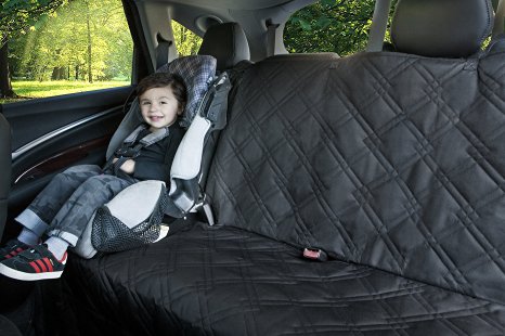 Bench Seat Protector For Infant Carseats - Catch Crumbs & Spills. Lifelong Promise (Black). Also Available In Black Middle Zipper.