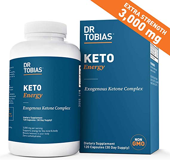 Dr Tobias Keto Energy Pills - 3,000mg of Exogenous Ketone Complex - 120 Count