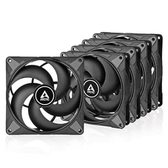 ARCTIC P14 Max (5 Pack) - PC Fan, High-Performance 140 mm Case Fan, PWM Controlled 400-2800 RPM, Optimised for Static Pressure, 0dB Mode - Black