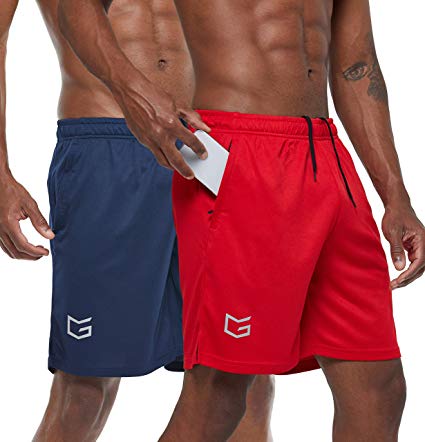 G Gradual Men's 7" Workout Running Shorts Quick Dry Lightweight Gym Shorts with Zip Pockets