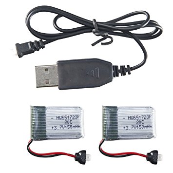 U839 Spare Part 2pcs 3.7v 150mAh Batteries with 1 USB Charger Cable for UDI RC U839 Nano Quadcopter