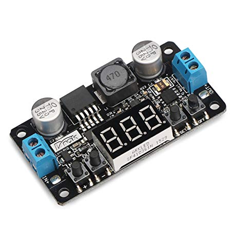 DROK LM2596 Numerical Control Voltage Switching Regulator DC Buck Converter with Red LED Voltmeter 32V to 24V to 12V to 5V Adjustable 5-32V to 0-30V