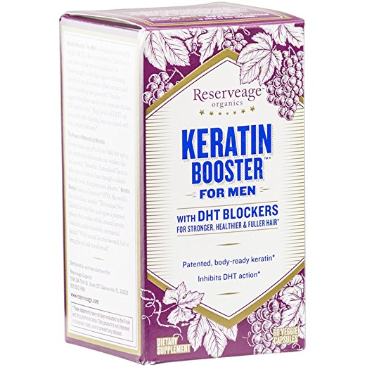 Reserveage Nutrition Keratin Booster for Men (with DHT Blockers, 60 Vegetarian Capsules)