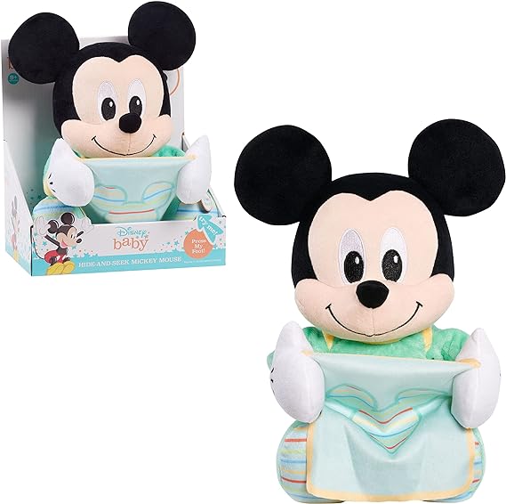 Disney Baby Hide-and-Seek Mickey Mouse Interactive Plush, Officially Licensed Kids Toys for Ages 09Month by Just Play