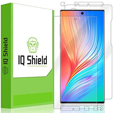 IQ Shield Full Body Skin Compatible with Samsung Galaxy Note 10  Plus (Note 10  5G, 6.8 inch Display)   LiQuidSkin Clear (Full Coverage) Screen Protector HD and Anti-Bubble Film
