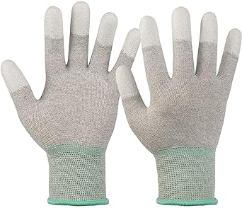 Anti Static PU Coated ESD Safe Universal Electronic Working Gloves - 3 Pairs