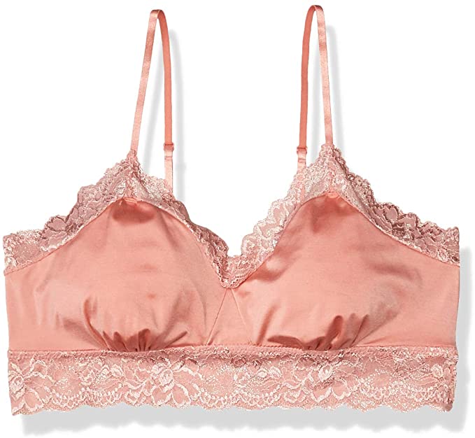 Amazon Brand - Mae Women's Microfiber Longline Lace Bralette (for A-C cups)