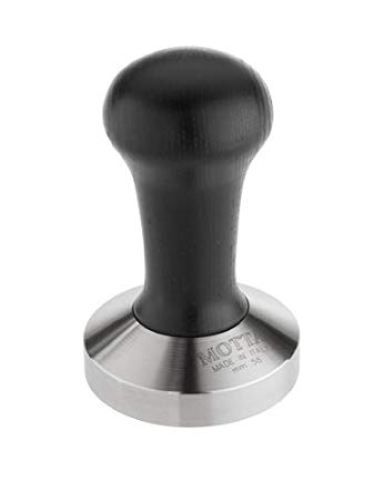 Motta 8100/B Stainless Steel Coffee Tamper with Black Wooden Handle, 58 mm