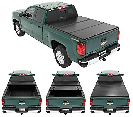 Bestop 14202-01 EZ Fold Hard Tonneau Cover for 2014-2018 Chevrolet Silverado/GMC Sierra 1500 (w/o cargo management system), 5.5' bed