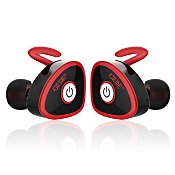 True Wireless Bluetooth Earbuds Stereo Earphones Dual In-ear Noise Isolation Mini Sports Headset Headphones with Mic (Red)