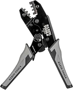 Klein Tools 3010CR MC4 Solar Ratcheting Crimper for 10-14 AWG Stranded Copper Wire PV Connectors