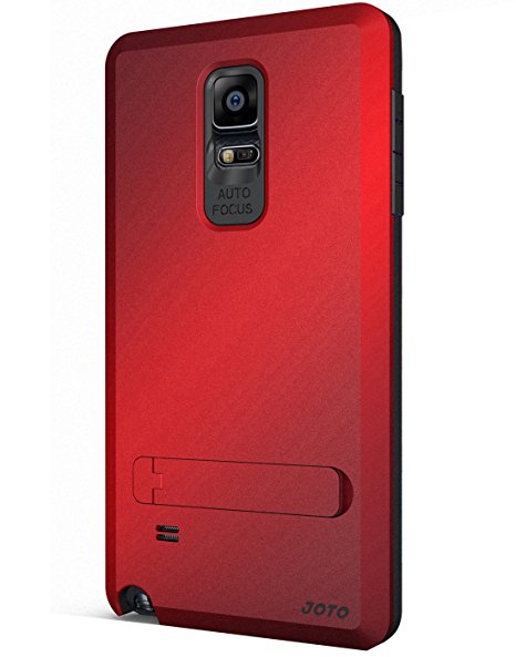 JOTO Galaxy Note 4 Armor Case - Hybrid Dual Layer Armor Cover Case with Kickstand (Flexible TPU   Hard PC), Exclusive for Samsung Galaxy Note 4, SM-N910 (Red, Black)