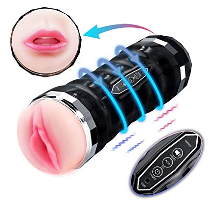 Male Masturbator Cup,Electric Vibrating Pocket Pussy Stroker with Voice, Powerful Vibration Masturbation with Realistic Tight Vagina,Oral Sex Toys for Man