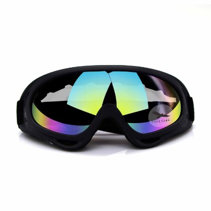 Freehawk Adjustable UV Protective Outdoor Glasses Motorcycle Goggles Dust-proof Protective Combat Goggles Military Sunglasses Outdoor Tactical Goggles to Prevent Particulates in Colorful