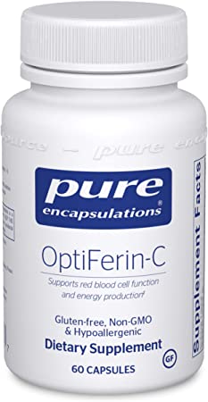 Pure Encapsulations OptiFerin-C | Iron Supplement to Support Healthy Skin, Iron Absorption, and Overall Immune System Health* | 60 Capsules