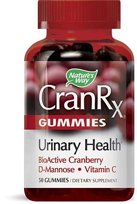 Nature's Way Cranrx Gummies Urinary Health Bioactive Cranberry D-Mannonse Vitamin C, 50 Count