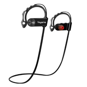 Bluetooth Headphones, Yoyamo Bluetooth Headset -Sport Sweatproof -Design Superb Sound with Mic, Secure Fit -In-Ear Headsets(Black)