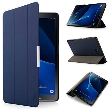 Samsung Galaxy Tab A 10.1 Case - iHarbort Ultra Slim Lightweight Smart-shell Holder Stand Leather Case for Samsung Galaxy Tab A 10.1 Inch (2016 Version SM-T580N T585N), With Smart Auto Wake / Sleep function (Dark Blue)