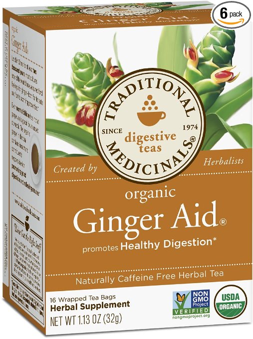 Traditional Medicinals Organic Ginger Aid Tea, 16 Tea Bags (Pack of 6)