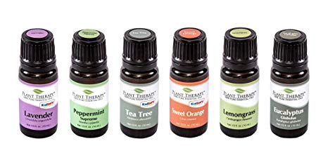 Top 6 Essential Oil Sampler Set. Includes 100% Pure, Undiluted, Therapeutic Grade Essential Oils of Lavender, Eucalyptus, Sweet Orange, Peppermint, Lemongrass and Tea Tree. 10 ml each