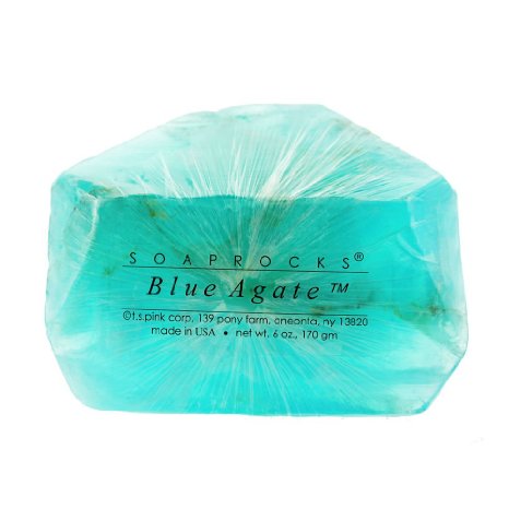 TS Pink Blue Agate SoapRocks - Soap that looks like a Rock ~ 6 oz. Gem Rocks Birthstone Jabón Gemstone