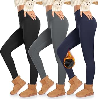 ACTINPUT Mallas Térmicas para Mujer con Forro Polar, Leggings Deportivos Opacos y Abrigados para Invierno, Día a Día