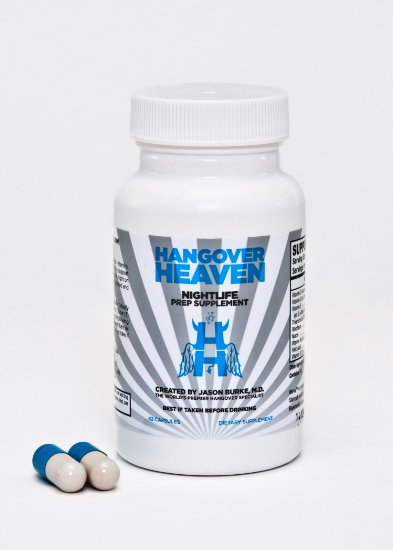 Highest Rated Hangover Prevention Supplement by Hangover Heaven | Formulated by Dr. Jason Burke - World Famous Hangover Specialist | Reduce Migraines, Nausea, Dizziness, Fatigue (42 Capsules)