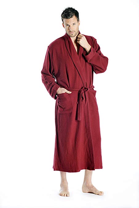Cashmere Boutique: 100% Pure Cashmere Full Length Robe for Men (6 Colors, 2 Sizes)