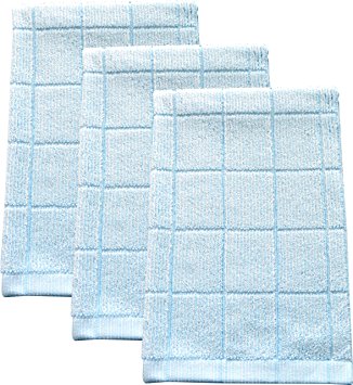 Absorbent, Quick-Drying Kitchen Dish Towels | Premium Bamboo and Microfiber Blend for Cleaning, Washing, and Drying | Durable Reinforced Edging | 26" X 16" Sky Blue (Set of 3)