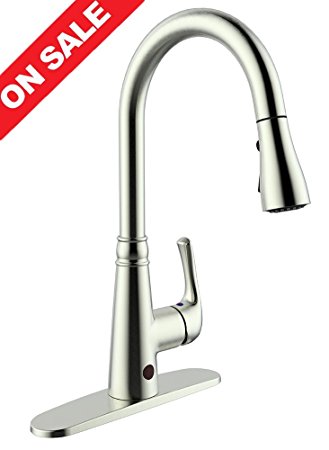 BOHARERS Kitchen Faucets Sensor Faucet Brushed Nickle Touch Motion Hands Free