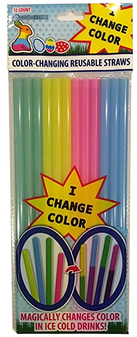 Color Changing Reusable Straws - Easter Fun