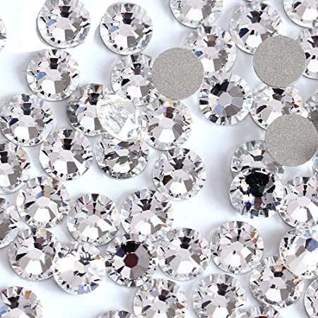 Onwon 1440 Pieces SS8 / 2.3mm Clear Crystal Flat Back Brilliant Round Rhinestones Glass Stones Glitter Gems Transparent Faux Diamond (Clear)
