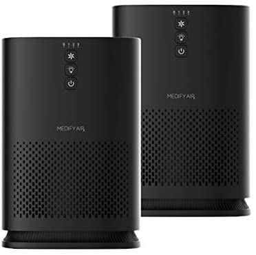 Medify MA-14 Medical Grade Filtration H13 HEPA Air Purifier for 200 Sq. Ft. (99.9%) Allergies, dust, Pollen, Perfect for Office, bedrooms, dorms and Nurseries - Black, 2-Pack