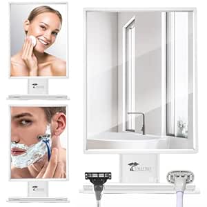 ToiletTree Products Fogless Shower Mirror for Shaving & Makeup - Adjustable - Anti-Fog Mirror with Squeegee