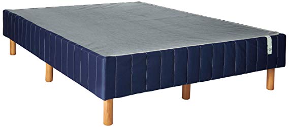 Zinus Quick Snap Standing Mattress Foundation, Platform Bed, No Box Spring needed, Navy, Queen